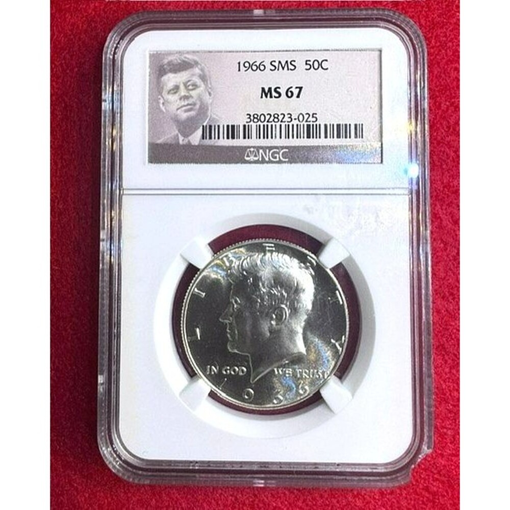 1966 SMS 50C Kennedy Half Dollar NGC MS67